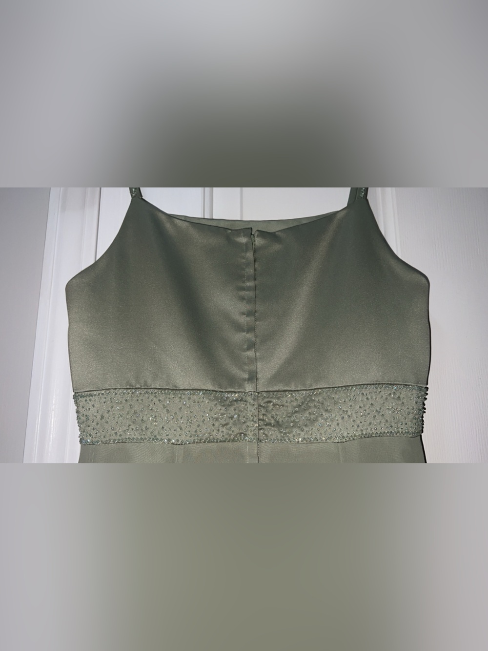 Alfred Angelo Sage Green Spaghetti-Strap Dress - Picture 14 of 17